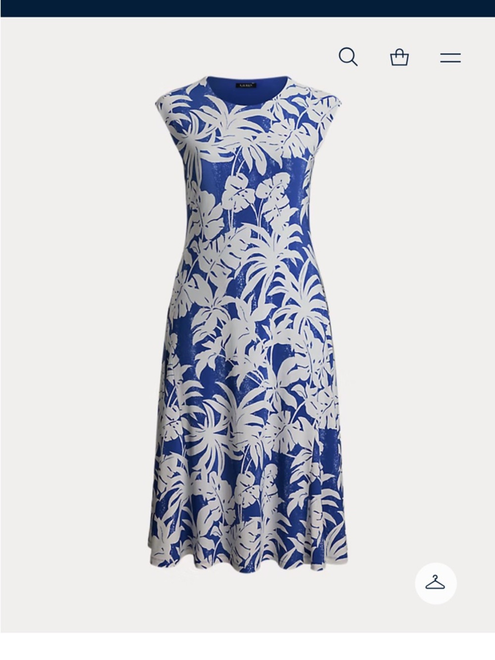 Lauren Ralph Lauren Palm Frond Fit-and-Flare Dress, size small petite, new